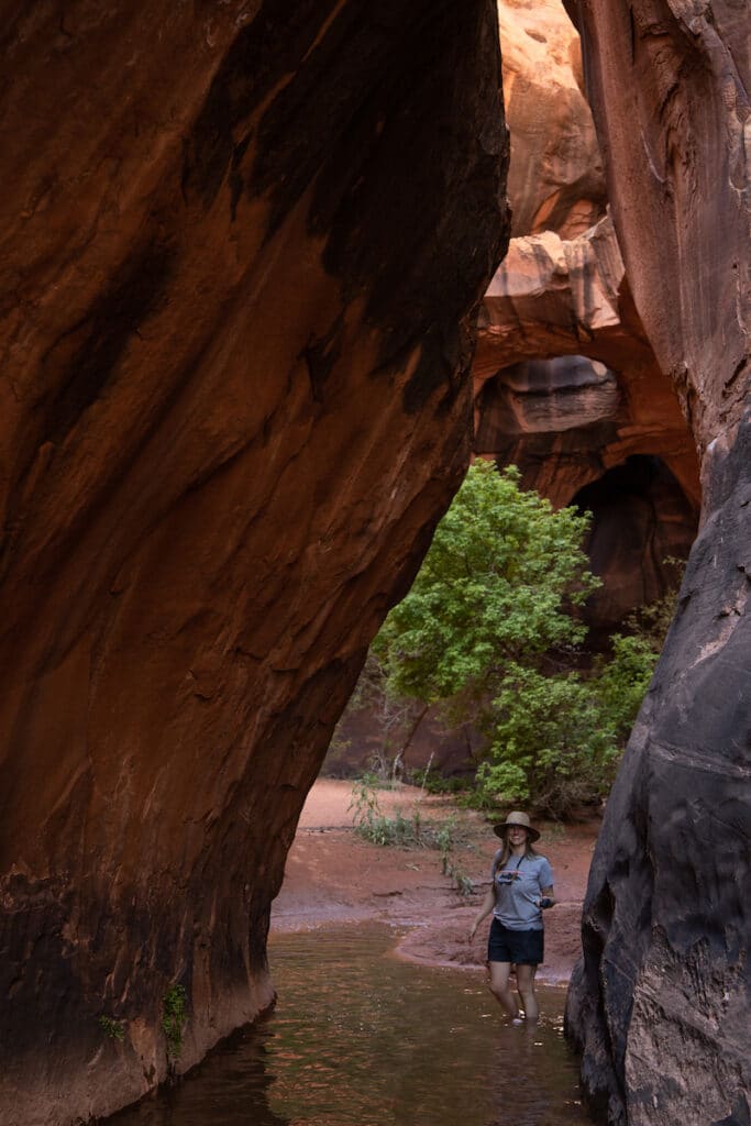 Bearfoot Theory founder Kristen Bor hiking to the Golden Cathedral in Grand Staircase - Escalante National Monument