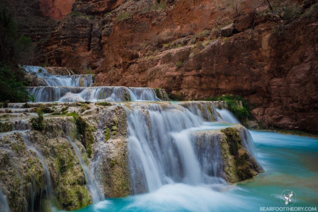 Blue travertine pools at Beaver Falls in Havasu Canyon on the Havasupai Indian Reservation