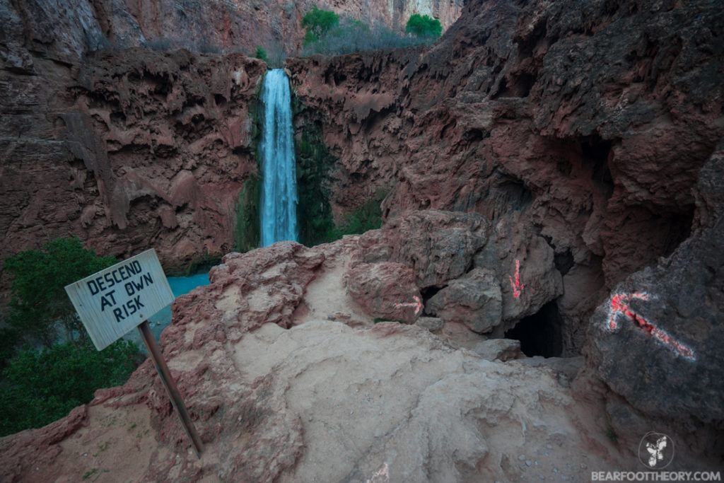 The trail down to Mooney Falls on the Havasupai Indian Reservation