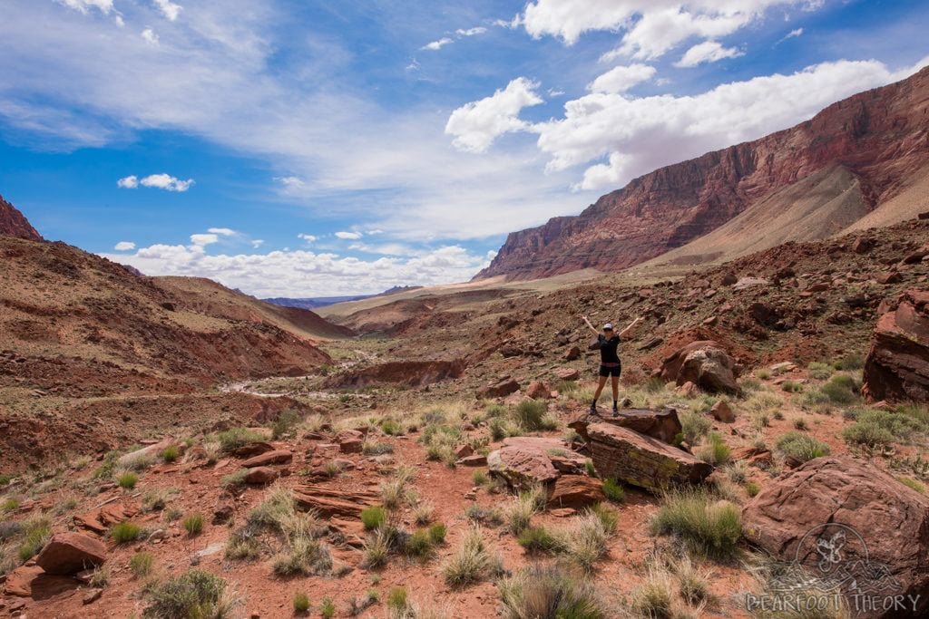 Hiking out of Paria Canyon after backpacking