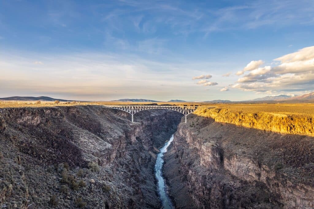 Rio Grande Gorge Bridge over deep canyon in New Mexico