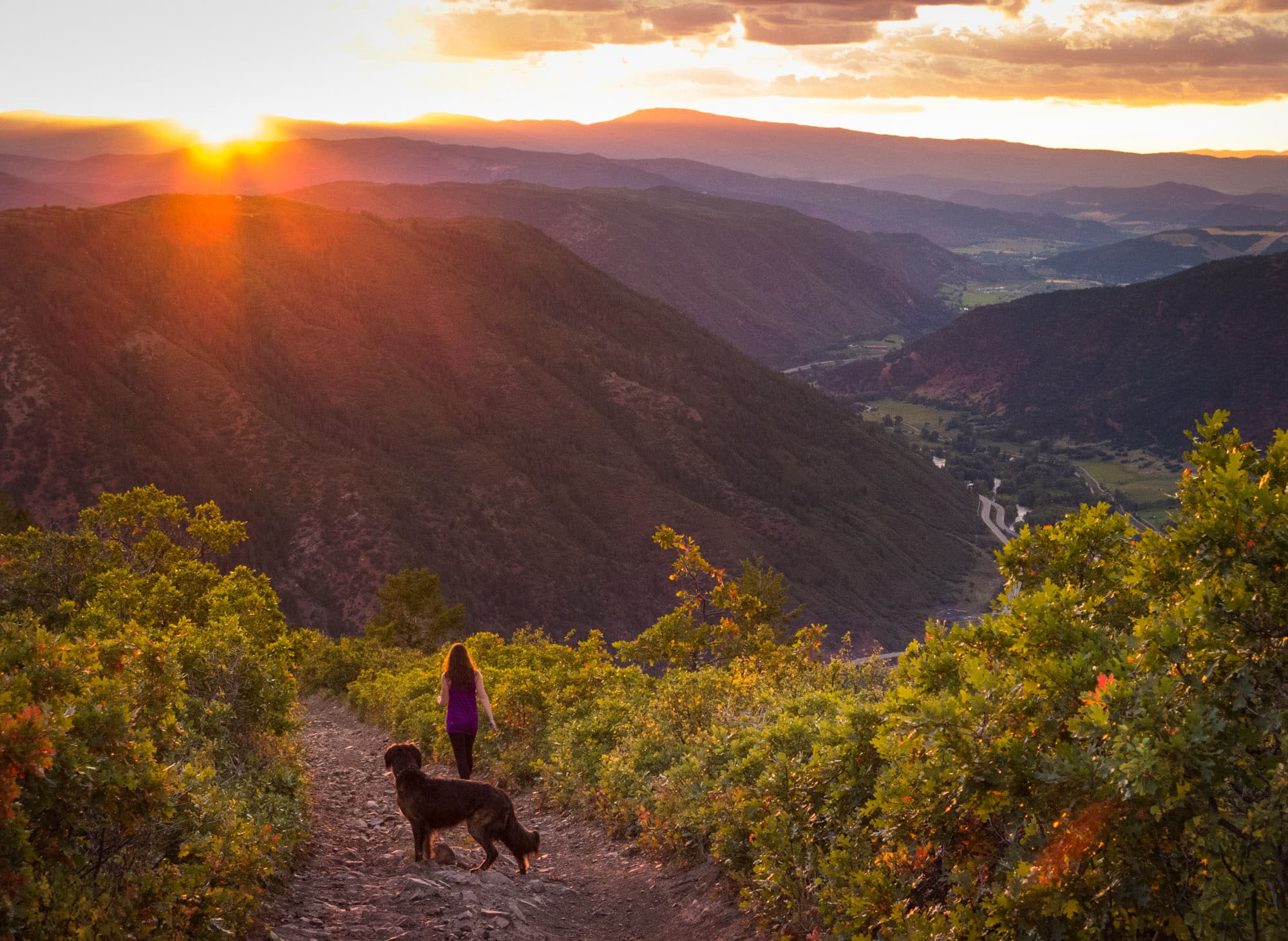 Sunset from Triangle Peak in Aspen, Colorado