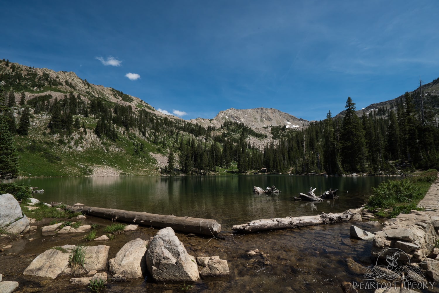 Lower Red Pine Lake near Salt Lake City in Utah