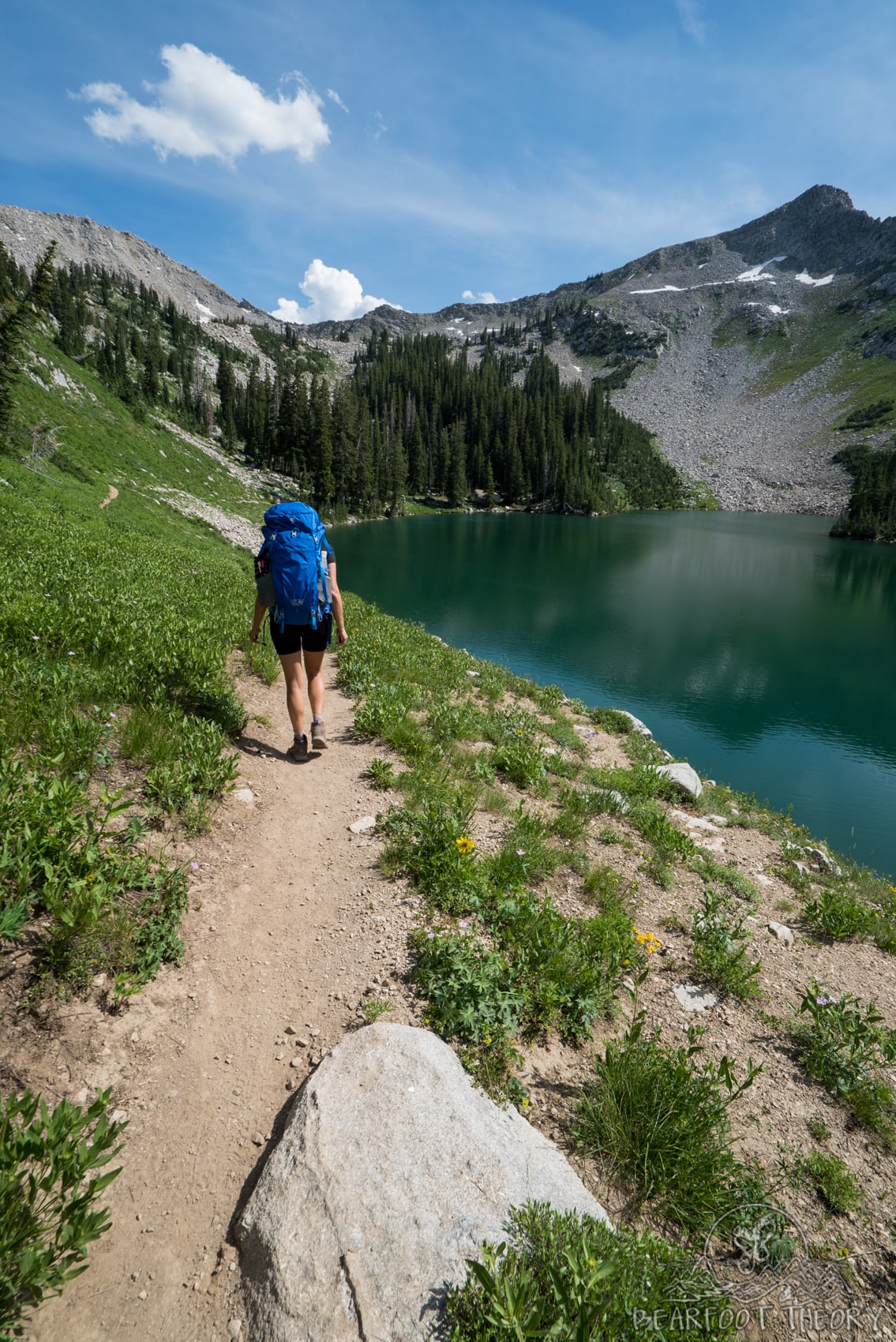 Hiking past Red Pine Lake on the way to the Pfeifferhorn, the third tallest peak near Salt Lake City