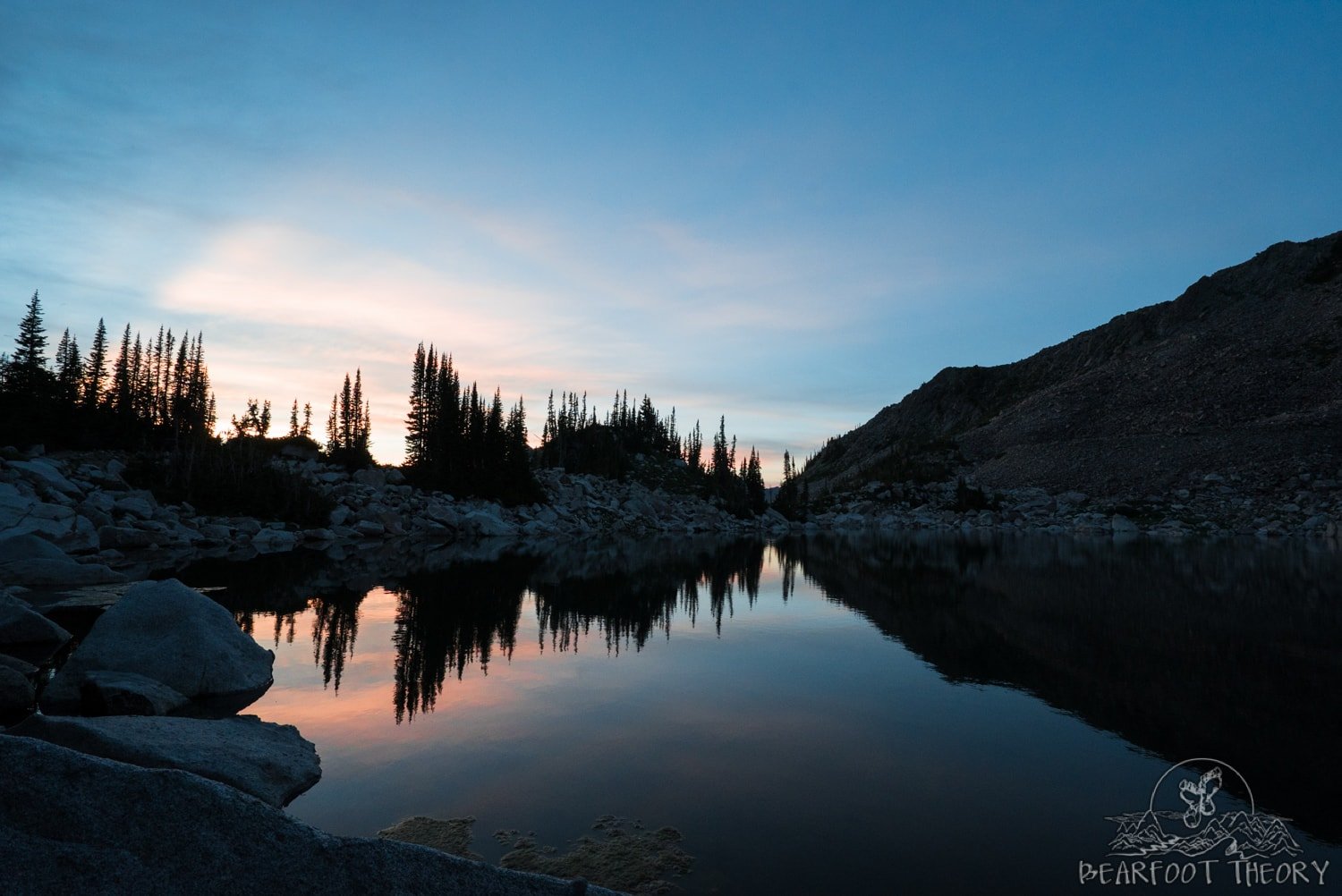 Sunset over Red Pine Lake near Salt Lake City, Utah