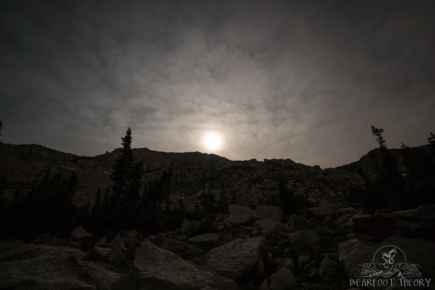 Full moon rising over White Baldy in Salt Lake's Wasatch Range