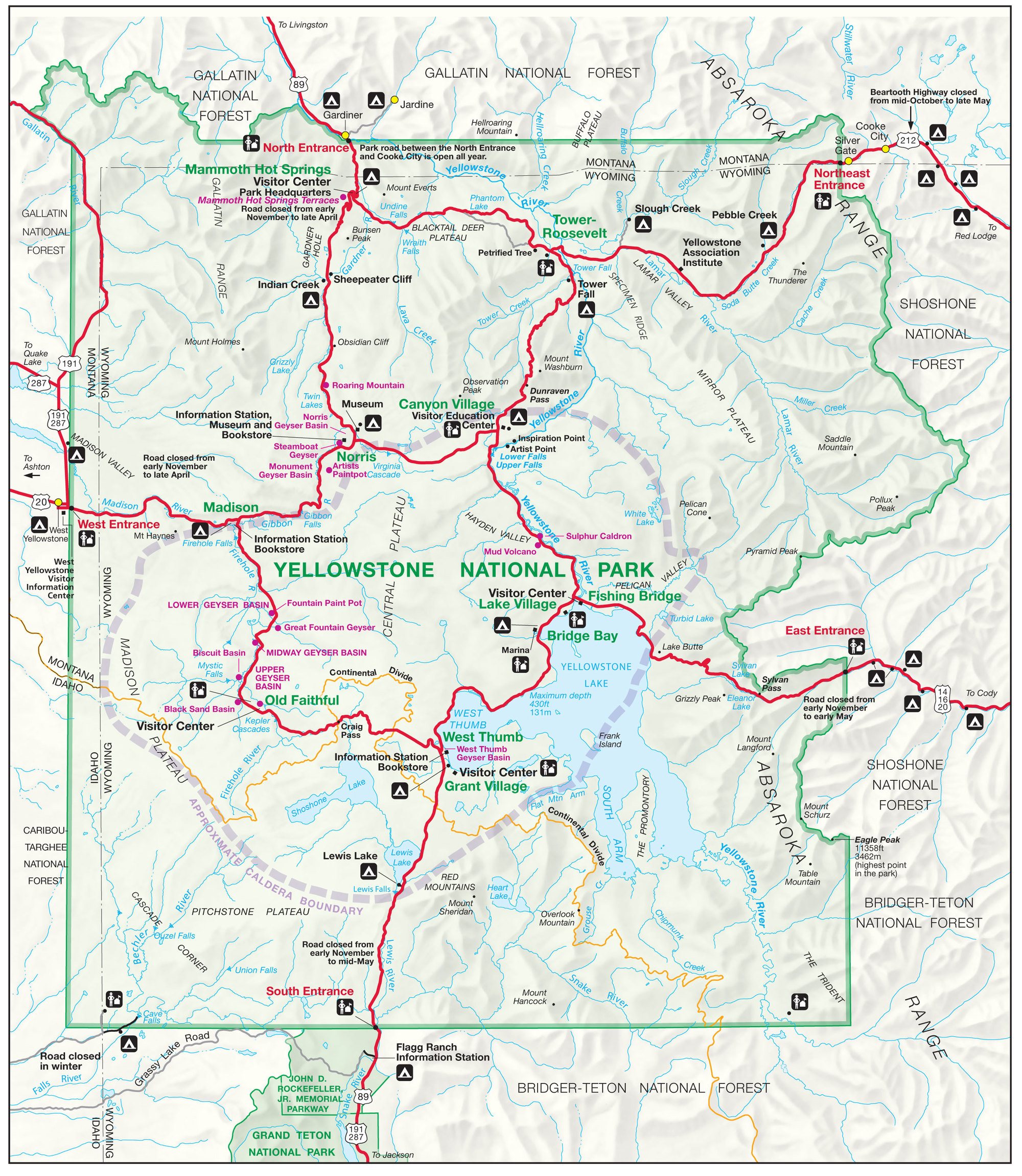 Printable Map Of Yellowstone Printable World Holiday   Yellowstone Map 