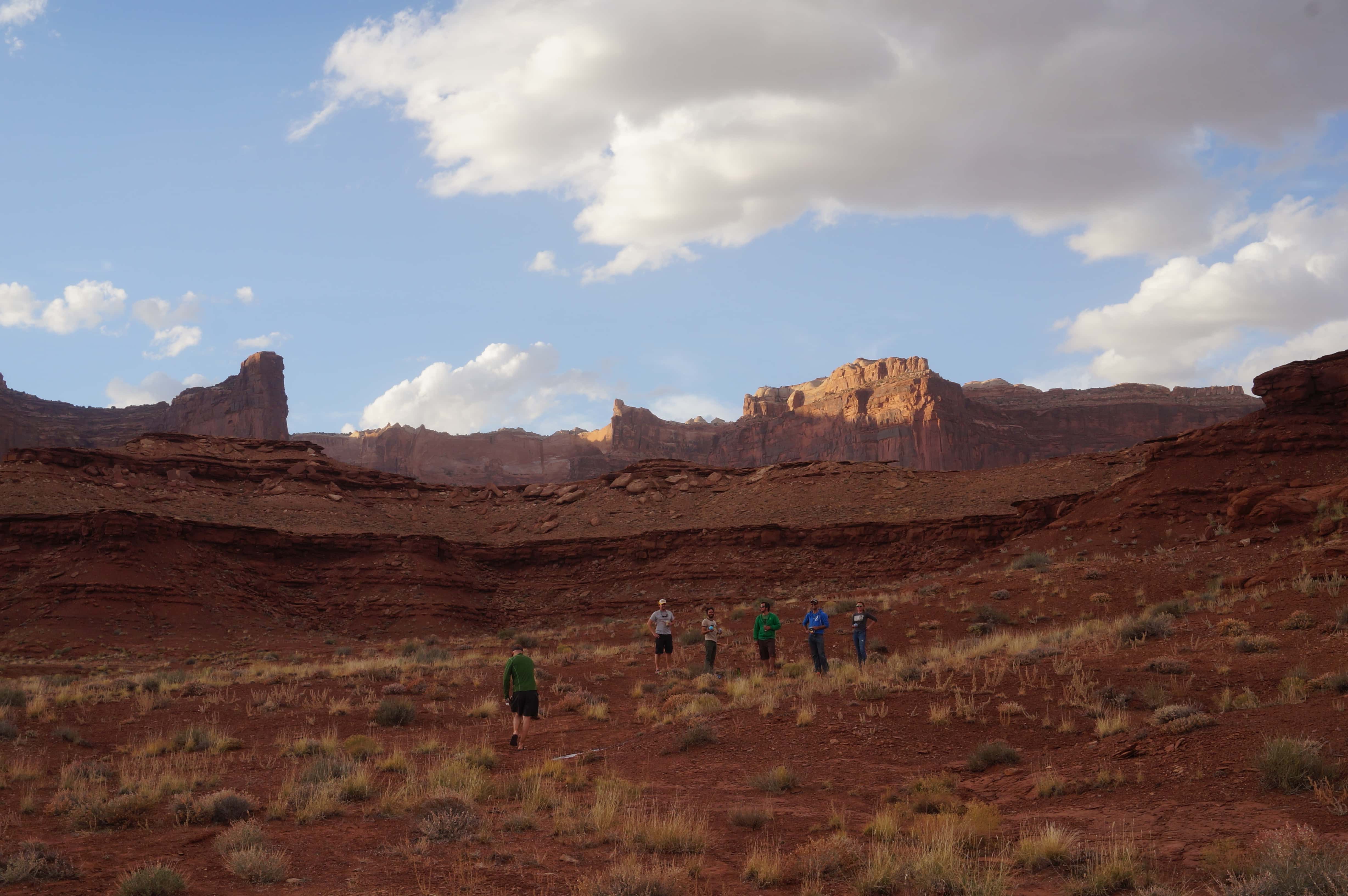 Luchthavencamping op de White Rim Trail in het Canyonlands National Park