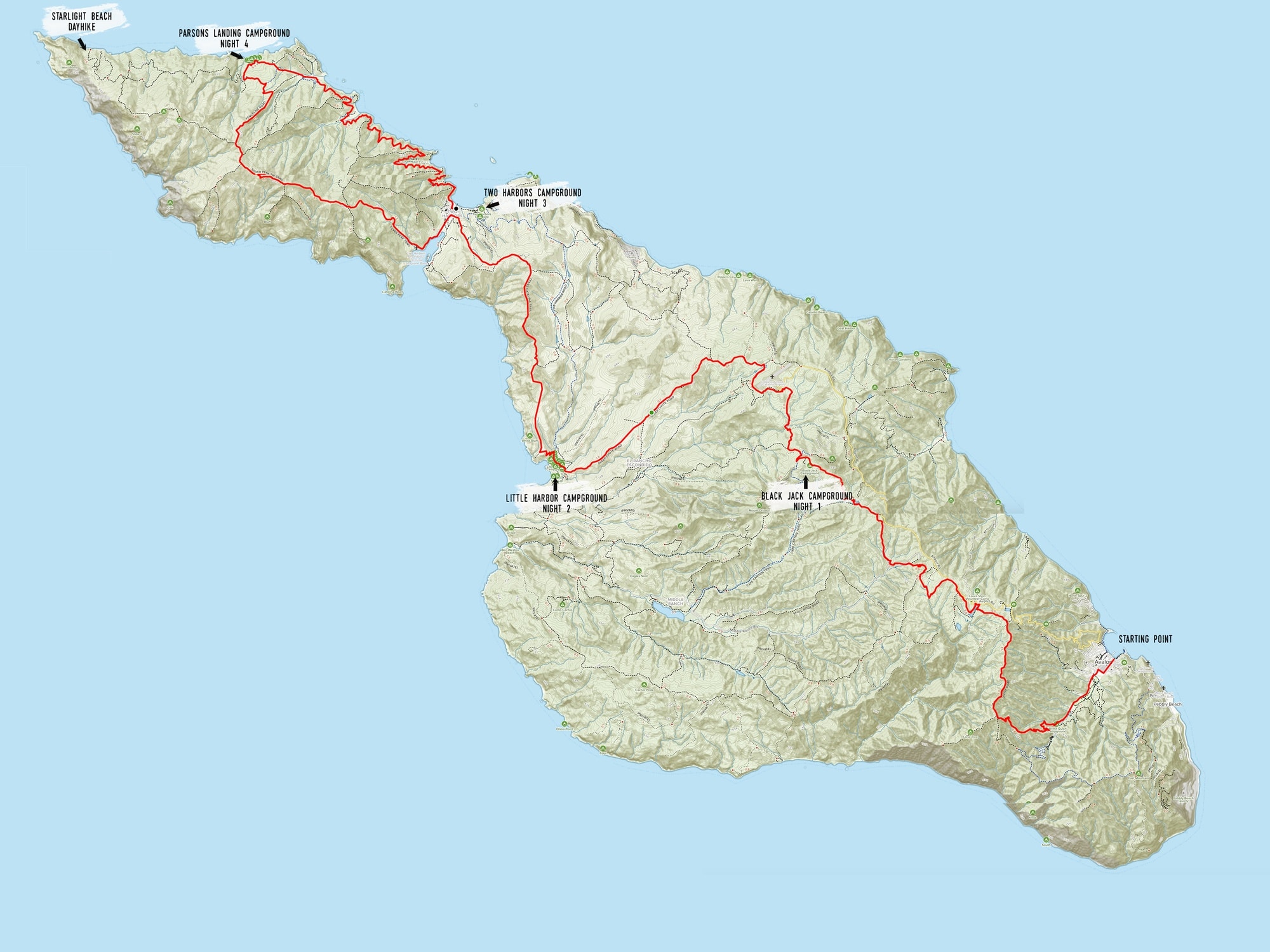 Catalina Trail Map