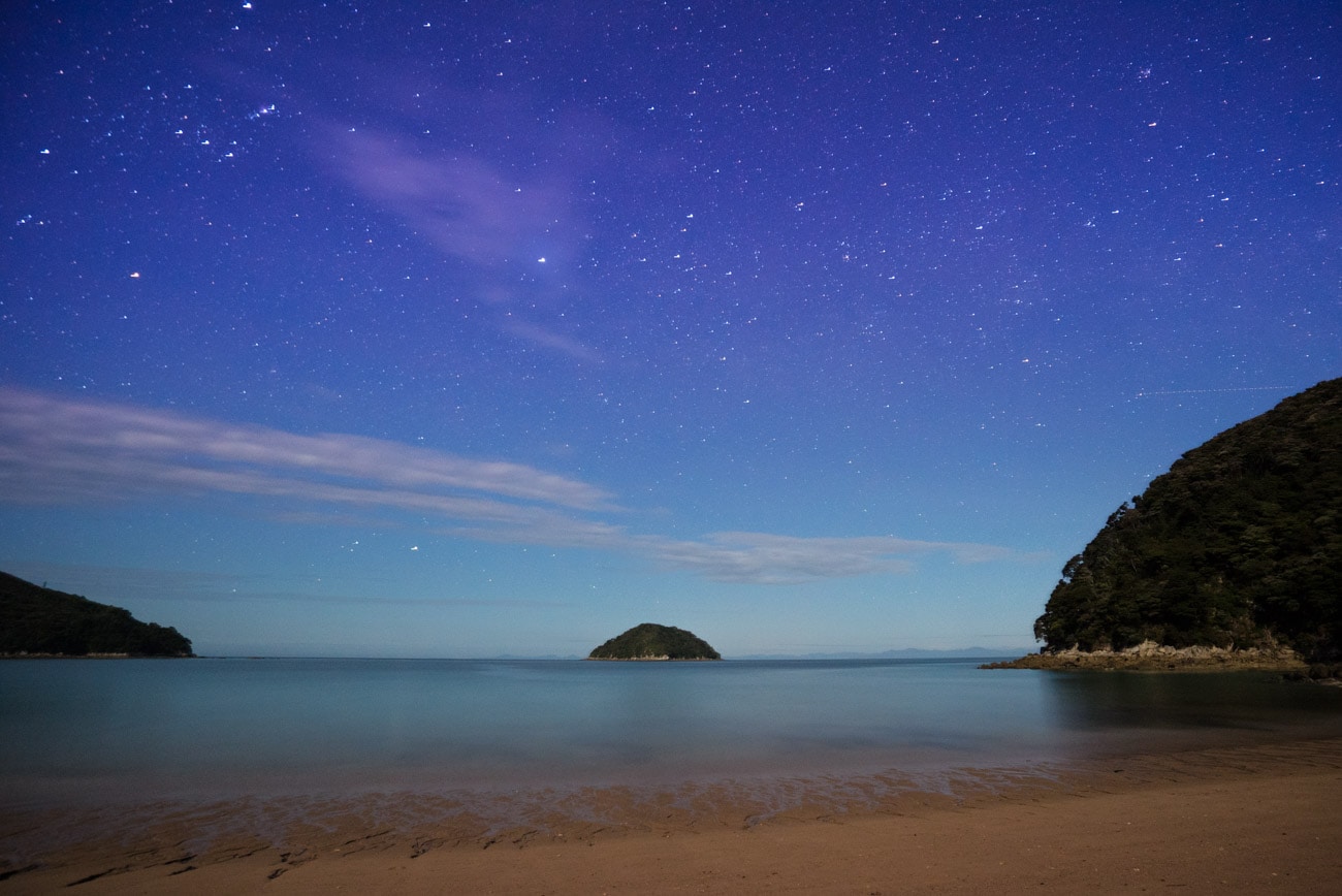 Night sky at Onetahuti Beach in Abel Tasman National Park