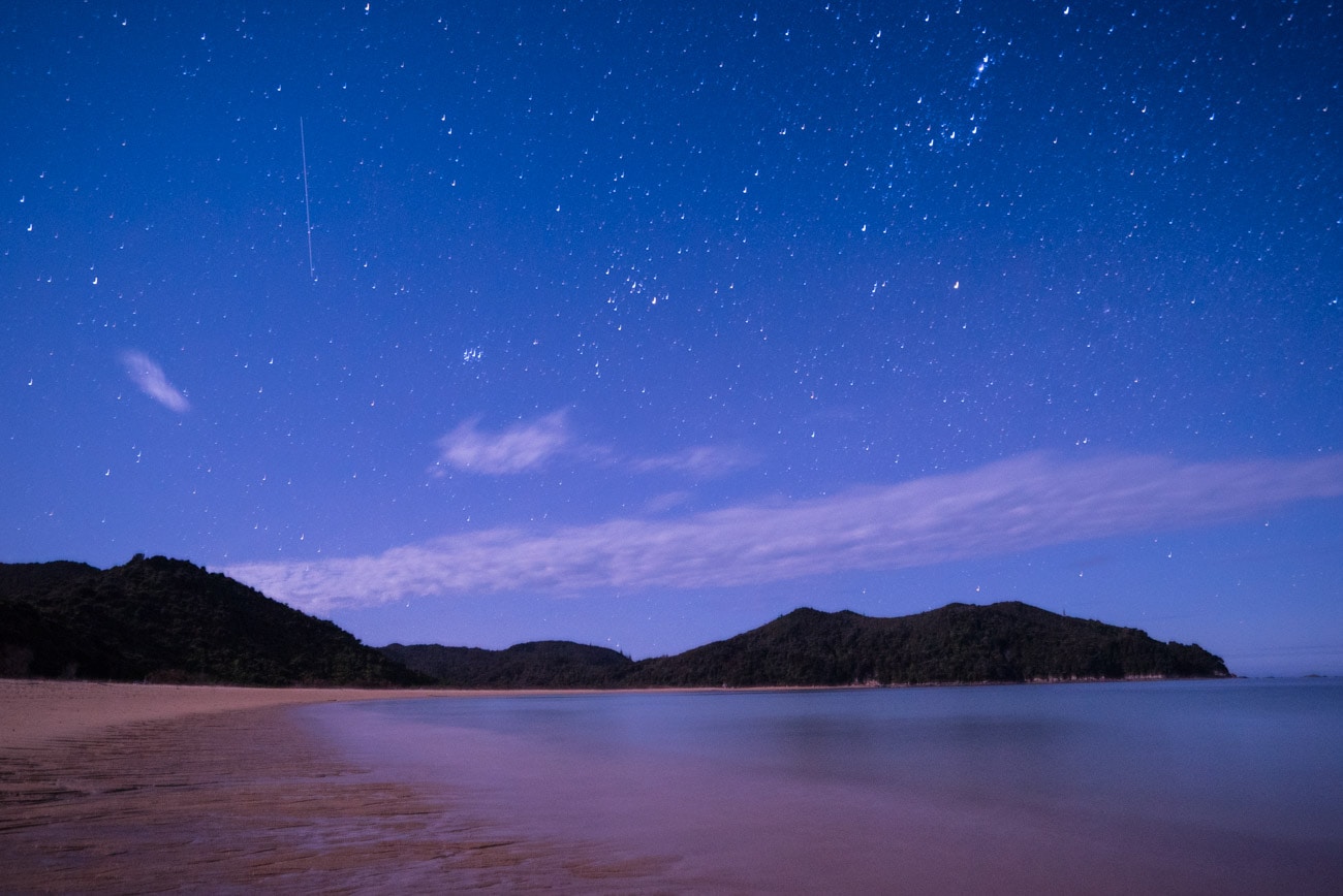 Night sky at Onetahuti Beach in Abel Tasman National Park