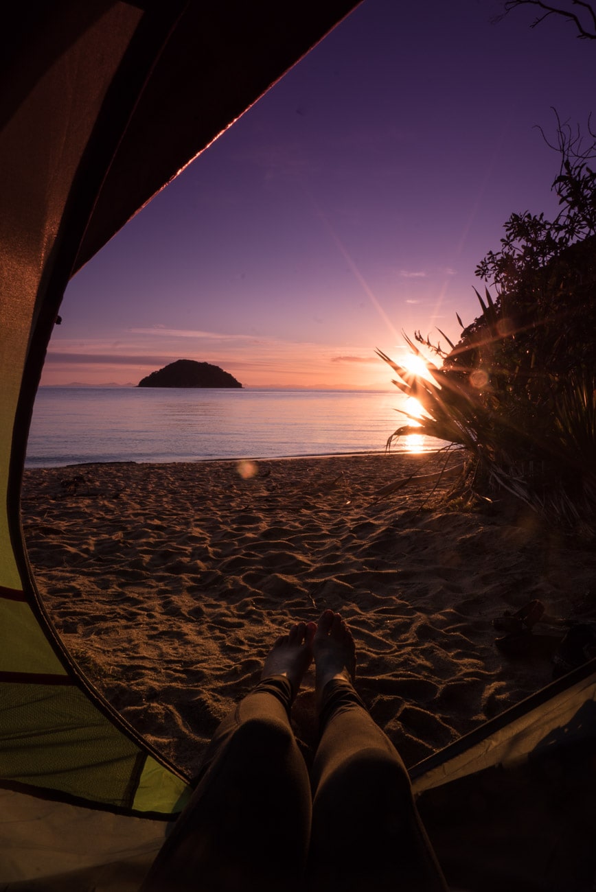 Camping on Onetahuti Beach in Abel Tasman National Park