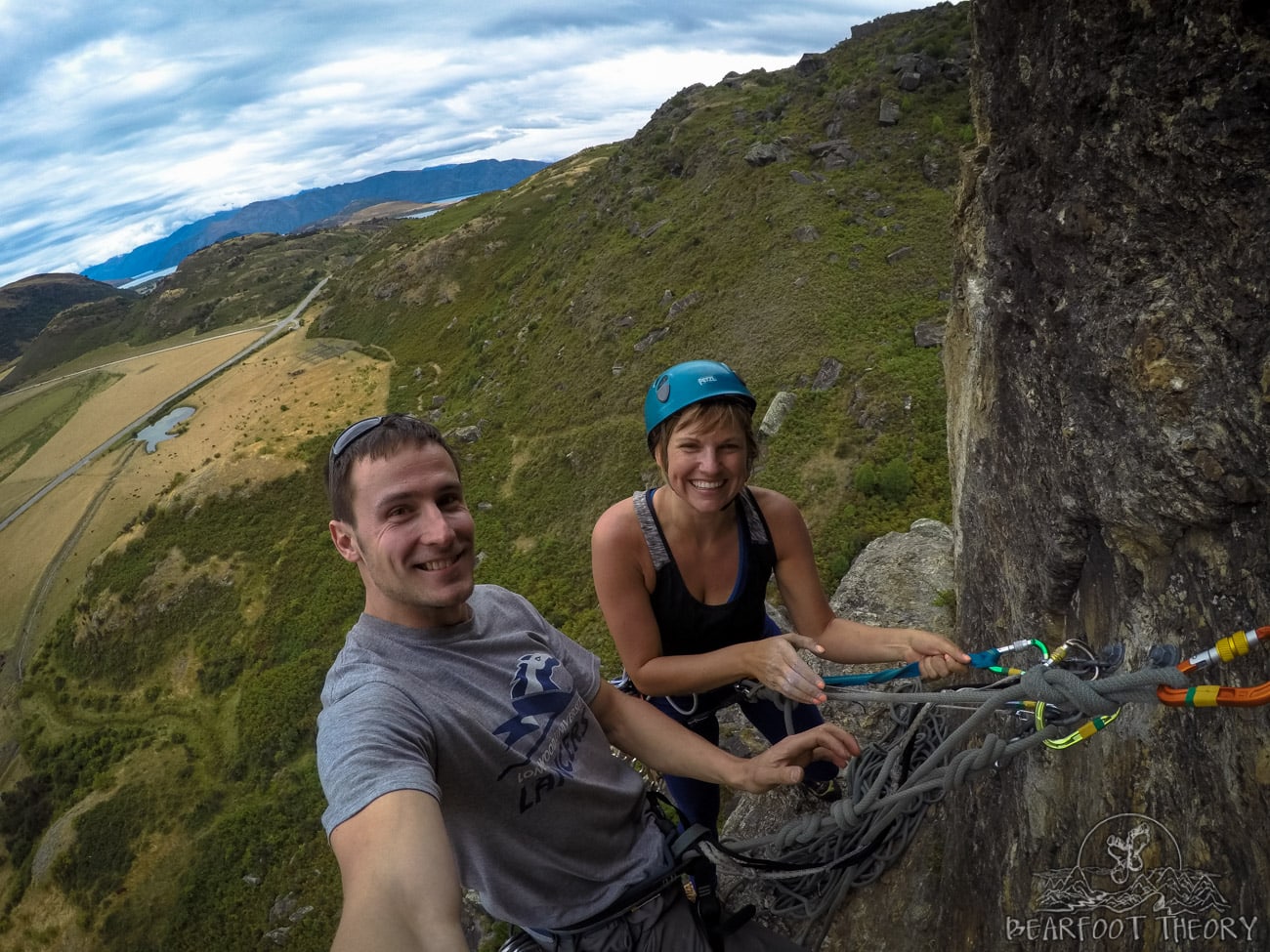 Climbing at Hospital Flats near Wanaka, New Zealand