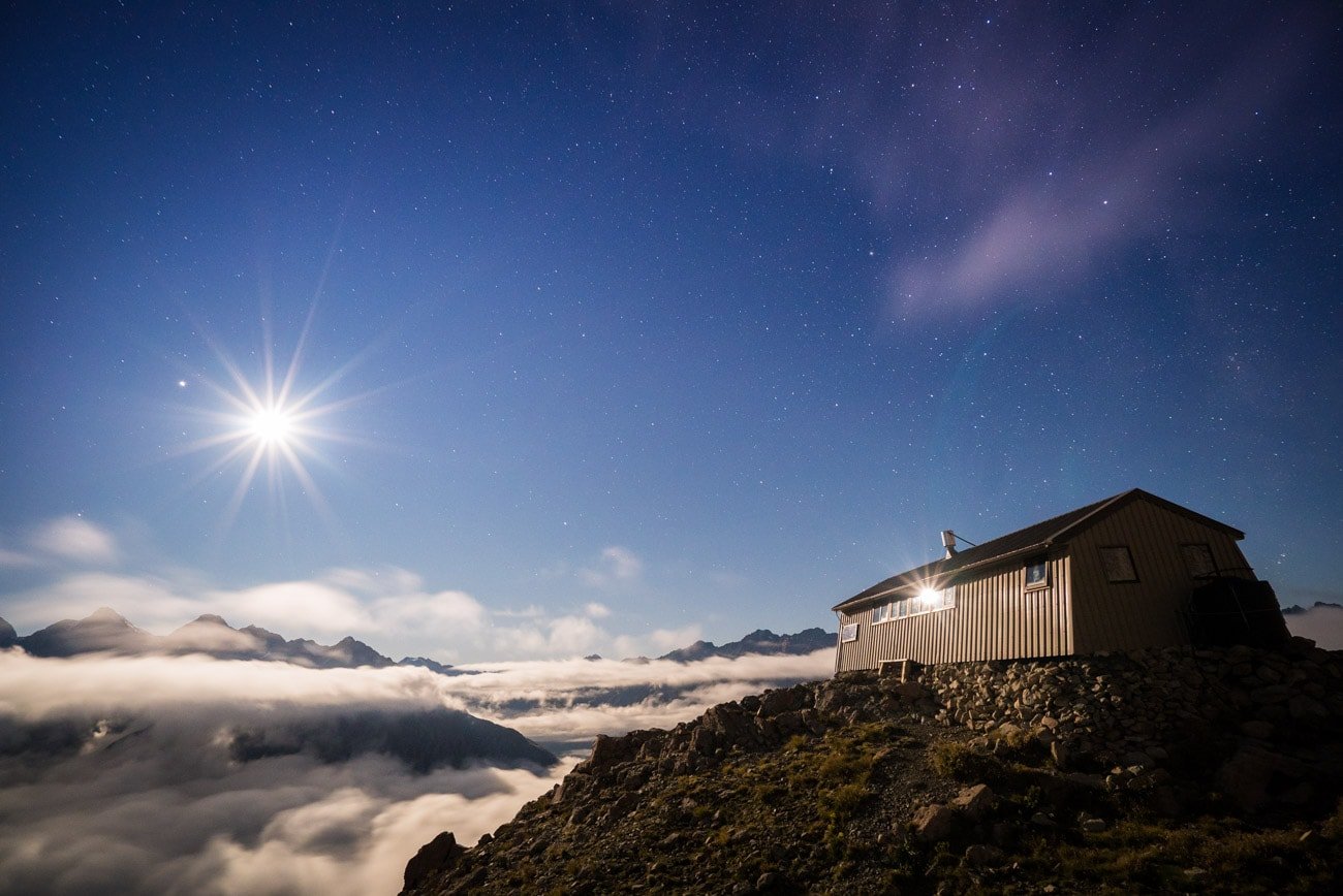 Alpine Recreation's Caroline Hut on Mount Cook - the base for their 4 day Intro to Mountaineering Course