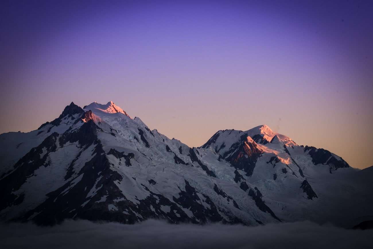 The view from the Caroline Hut in Mount Cook