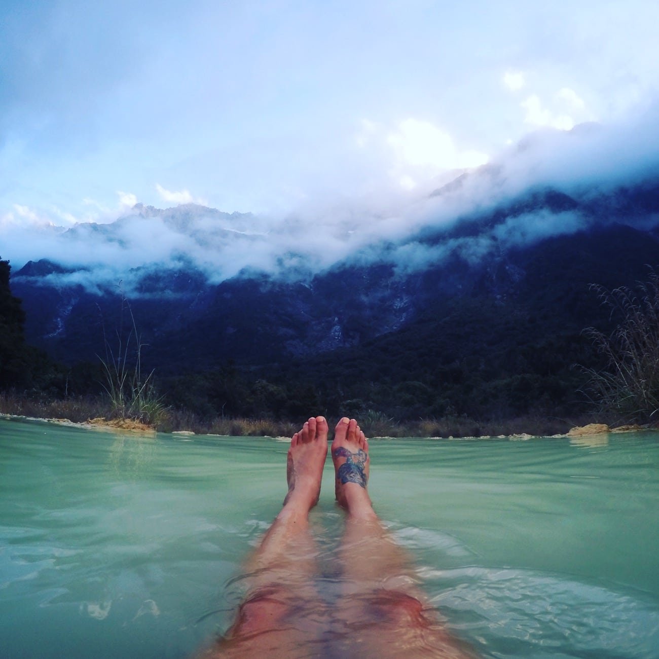 Welcome Flat Hot Springs on the Copeland Track on New Zealand's West Coast