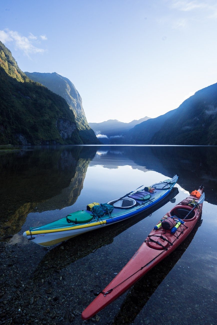 Our campsite on my Doubtful Sound overnight kayaking trip with Go Orange. 