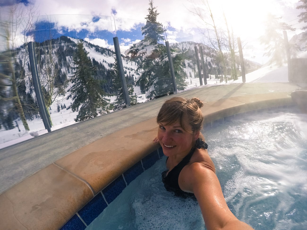 The amazing hot tub at Alta's Rustler Lodge