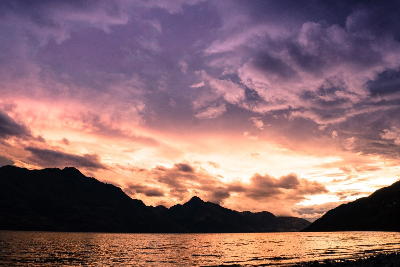 Things to do in Queenstown: Watch the Sunset from the beach