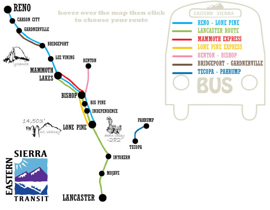 Eastern Sierra Transit Map