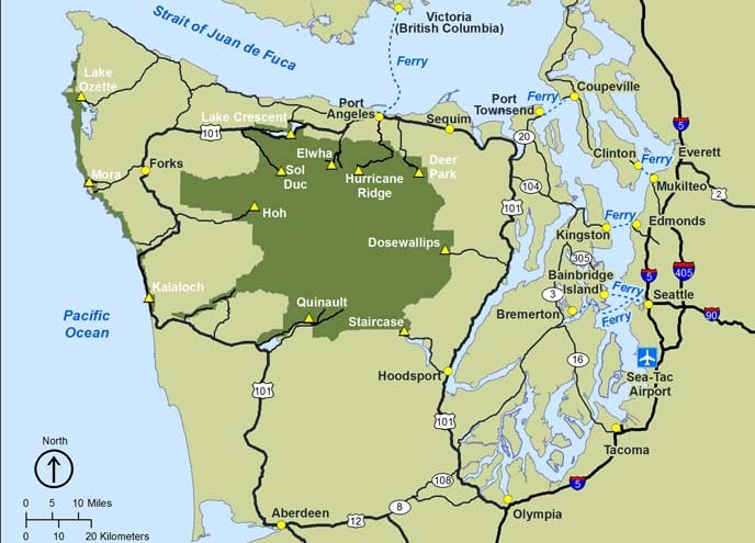 Olypmic National Park location map