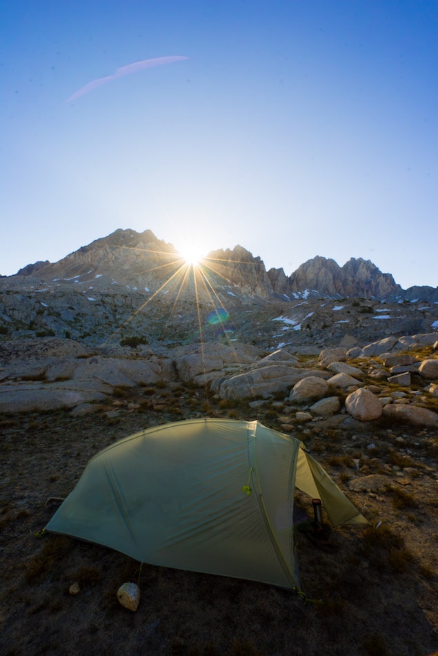 Camping in Dusy Basin in California's Eastern Sierras
