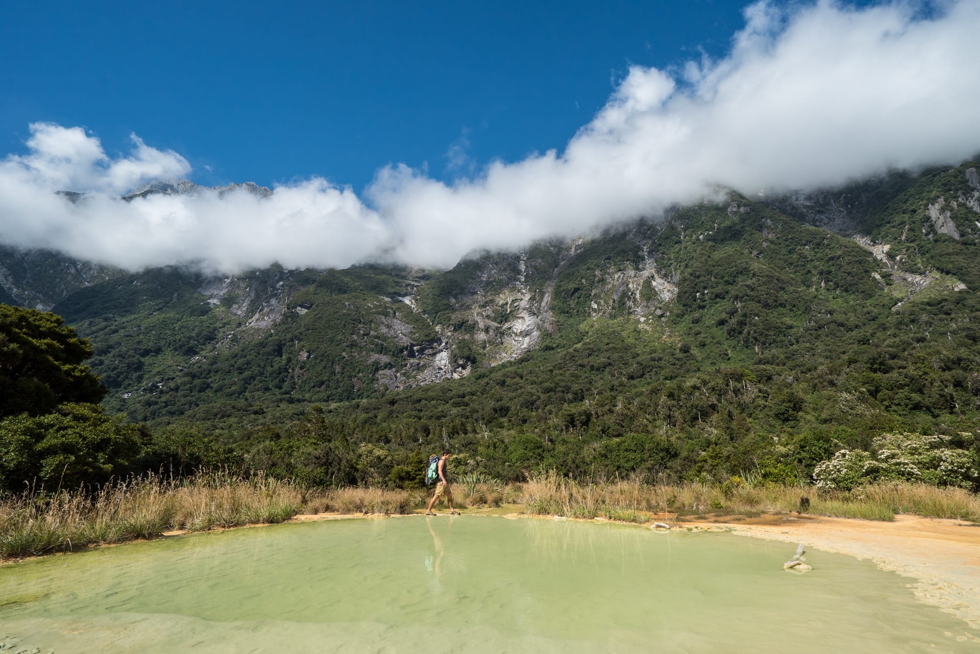 The Copland Track on New Zealand's South Island is an incredible overnight backpacking trek with dense forest, glacier rivers, alpine views, and HOT SPRINGS! See the pics and learn how to plan this must-do trek with this backpacking guide!