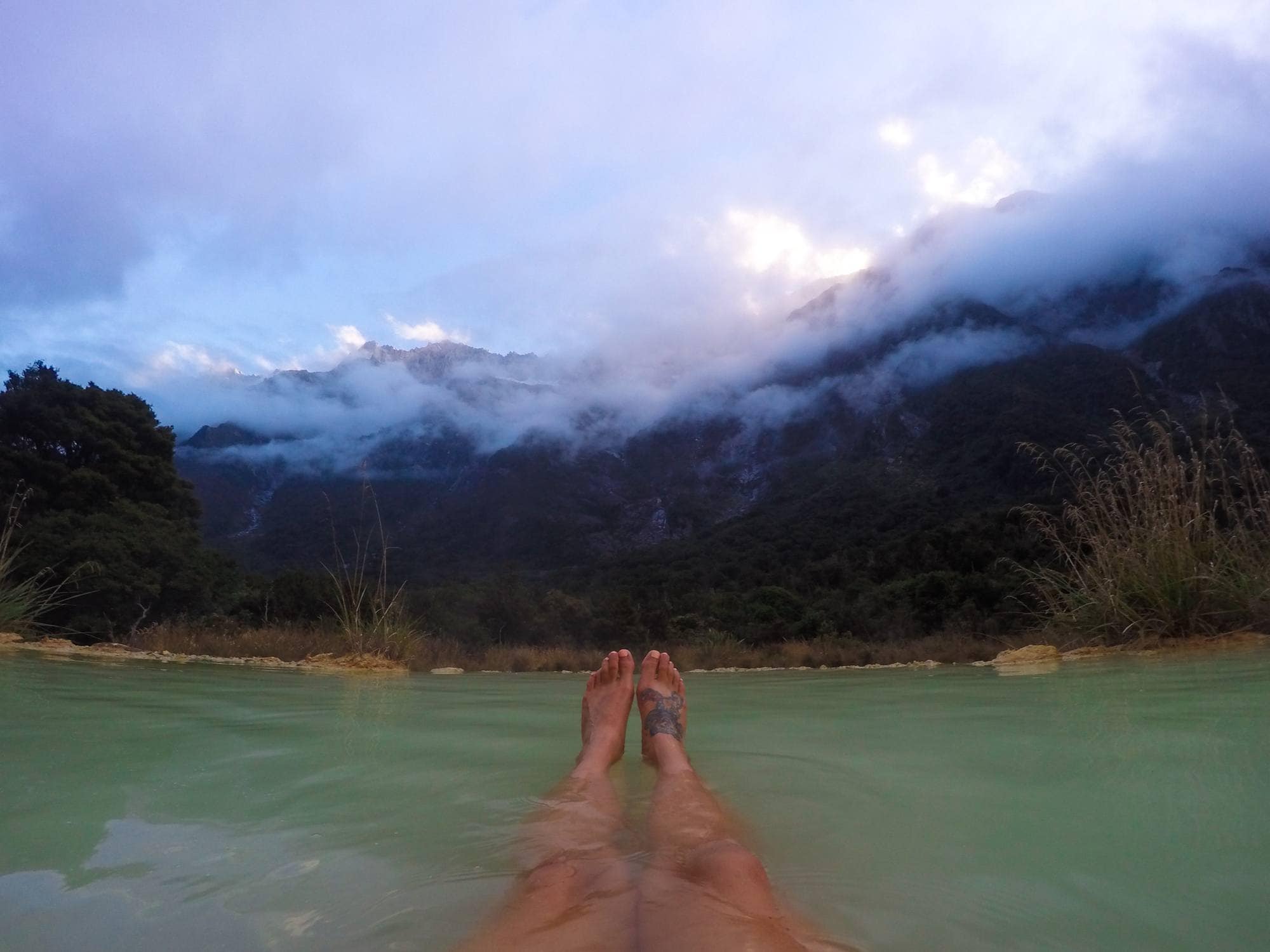 The Copland Track on New Zealand's South Island is an incredible overnight backpacking trek with dense forest, glacier rivers, alpine views, and HOT SPRINGS! See the pics and learn how to plan this must-do trek with this backpacking guide!