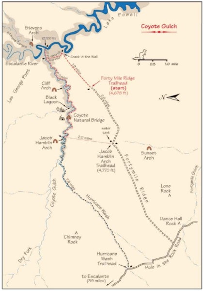Coyote Gulch Trail Map