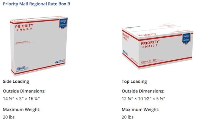 USPS Priority Mail boxes