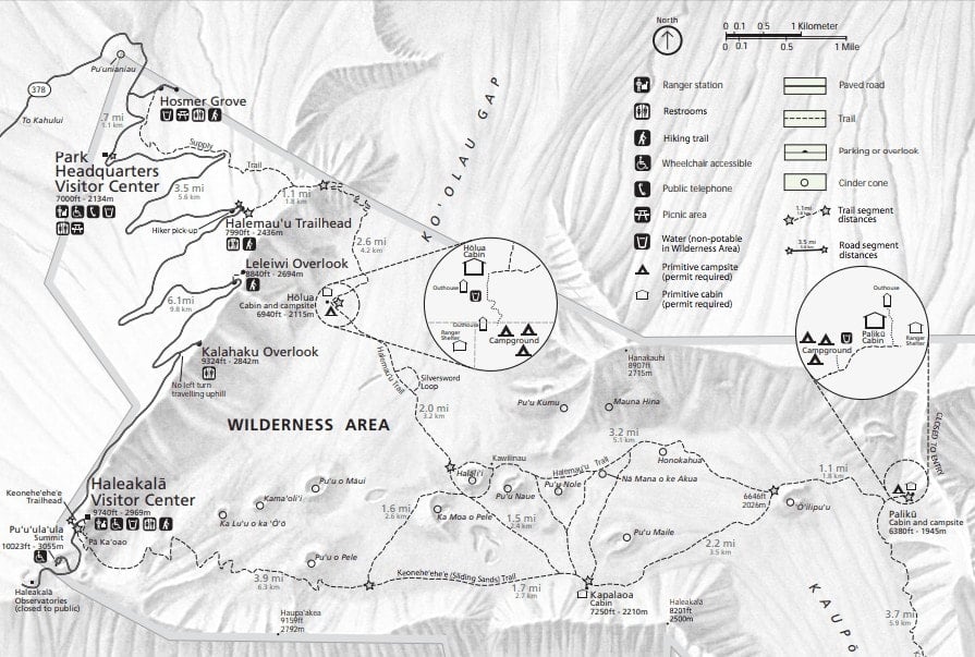 haleakala national park map