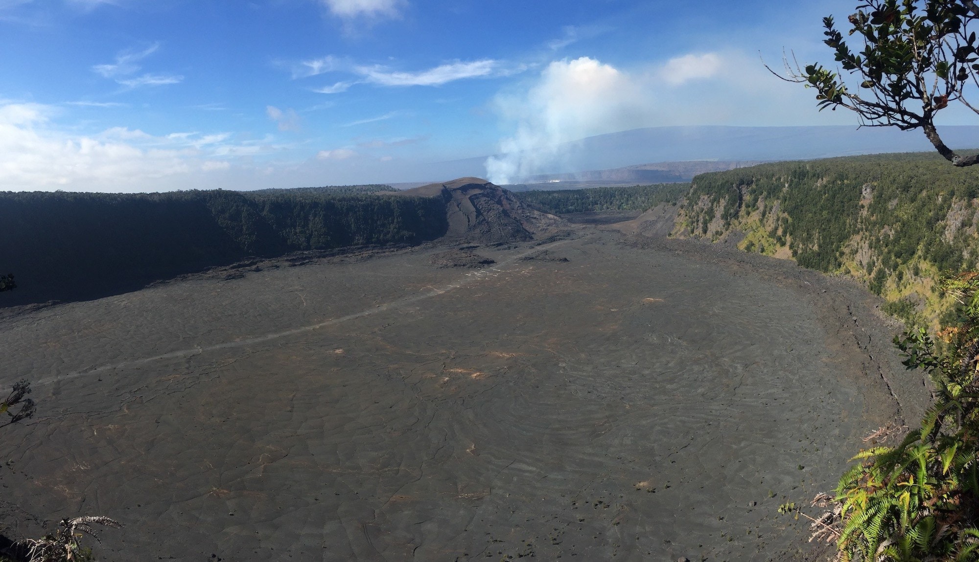 View of the Kilauea Iki Crater in Volcanoes National Park from the lookout