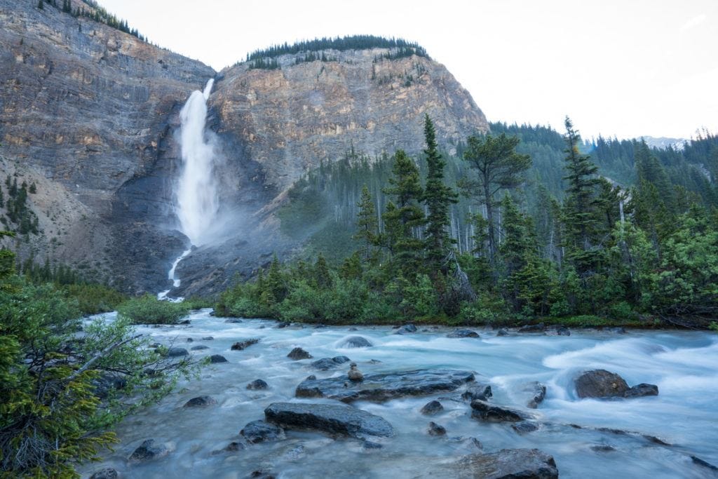 Takakkaw Falls // Get the details on the best Banff, Jasper, & Yoho camping with information on reservations, overflow camping, and convenient places to stay.