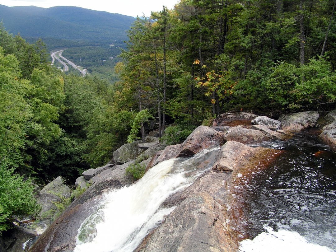 Georgiana Falls // Discover the 5 most scenic White Mountains waterfall hikes in New Hampshire including how to get there and what to expect along the trail.