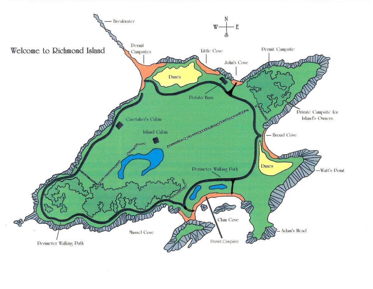 Map of Richmond Island in Maine