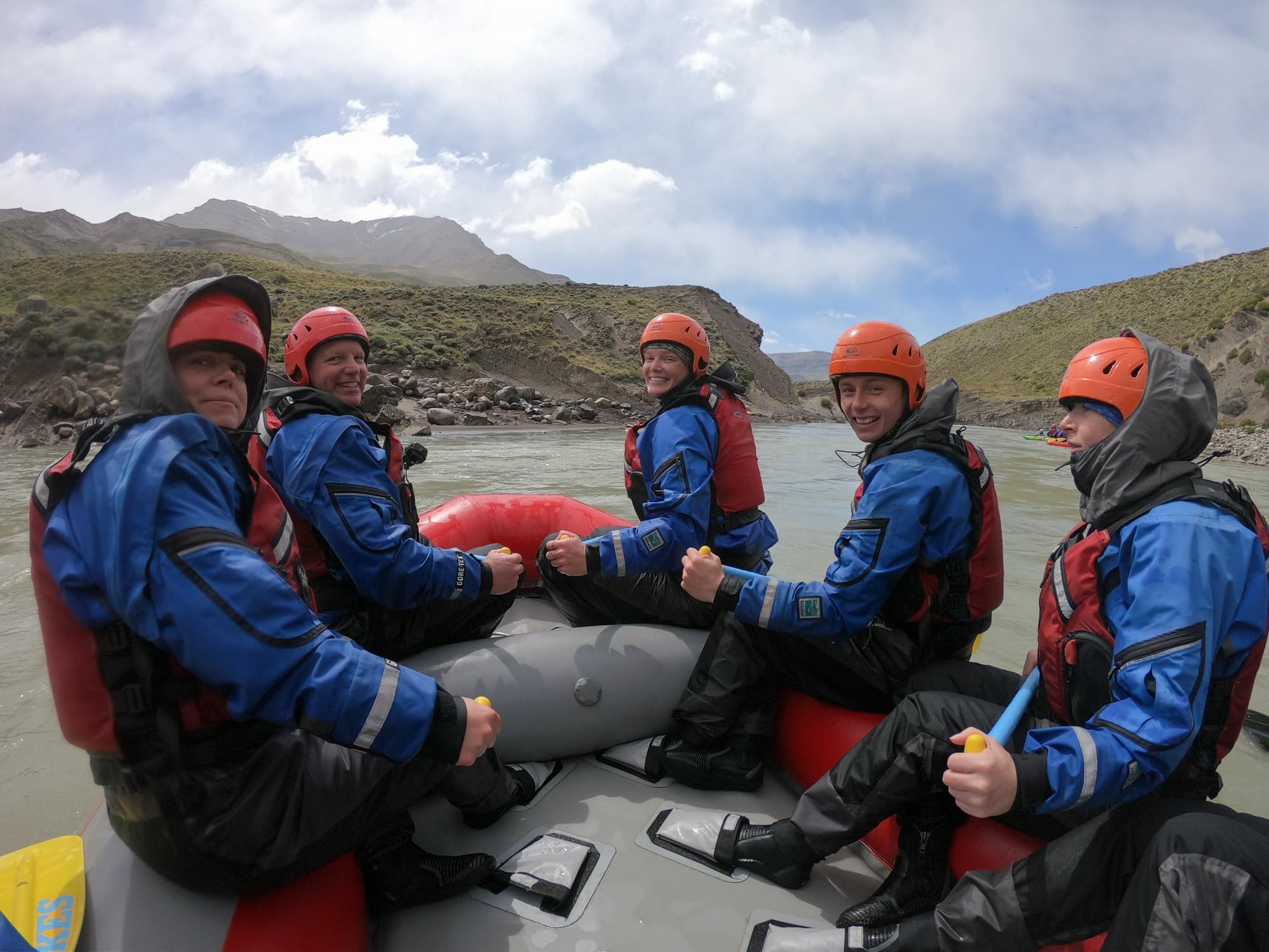 Rafing on the Rio De Las Vueltas River in El Chalten, Argentina on a G Adventures tour