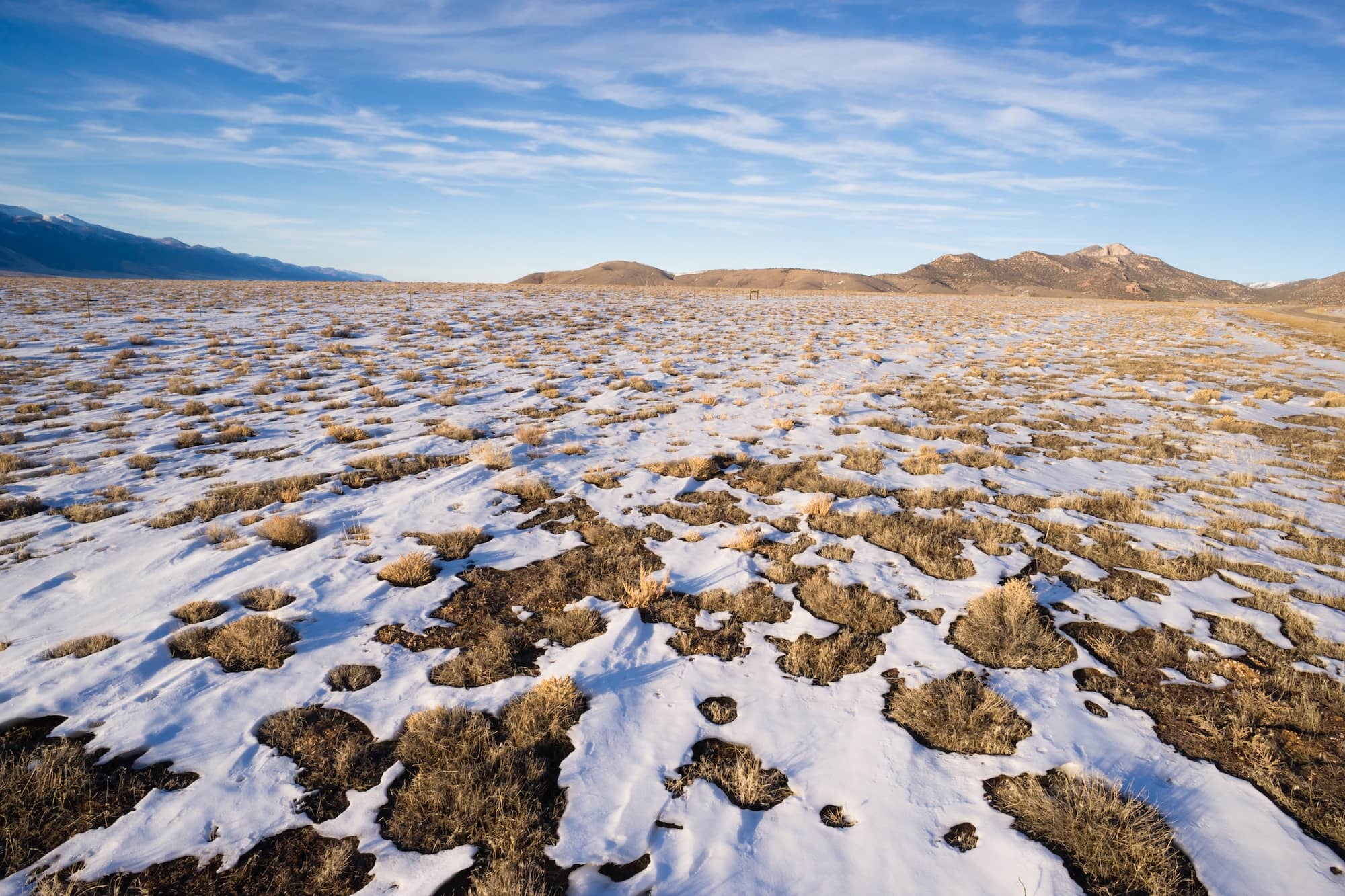 Snow-covered desert valley in Great Basin National Park in Nevada