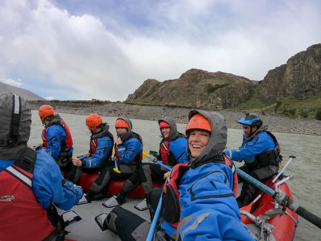 Kristen Bor whitewater rafting in El Chalten