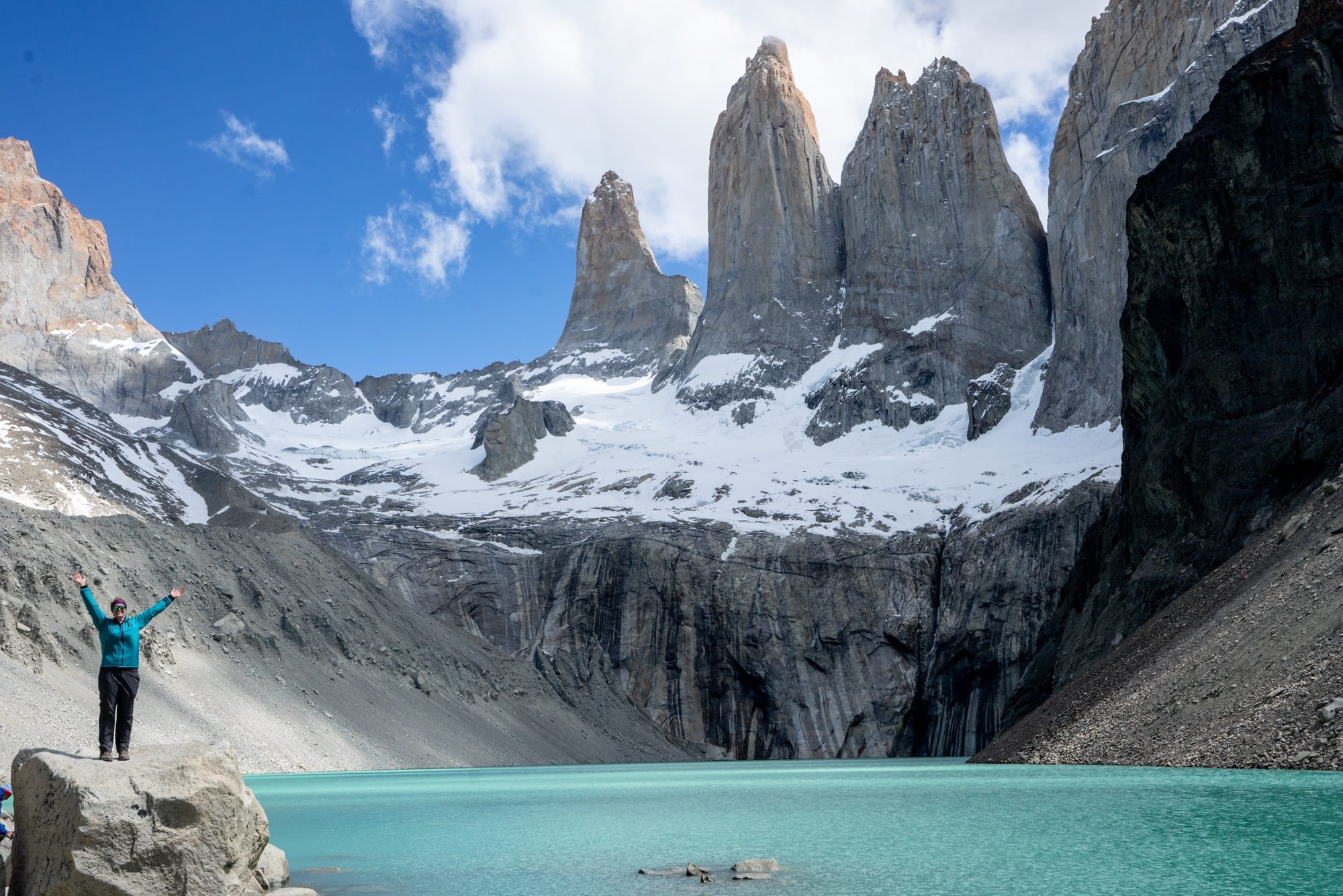 Base of the Towers on the W Trek in Torres Del Paine