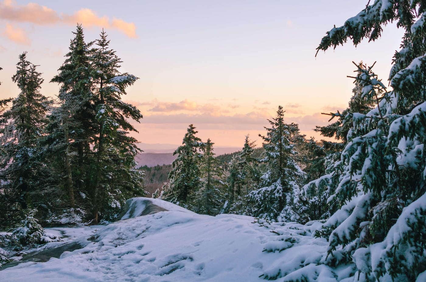 Looking for a winter hike in New Hampshire? This trail guide to hiking South Mount Mountain in the winter covers what to expect and more.