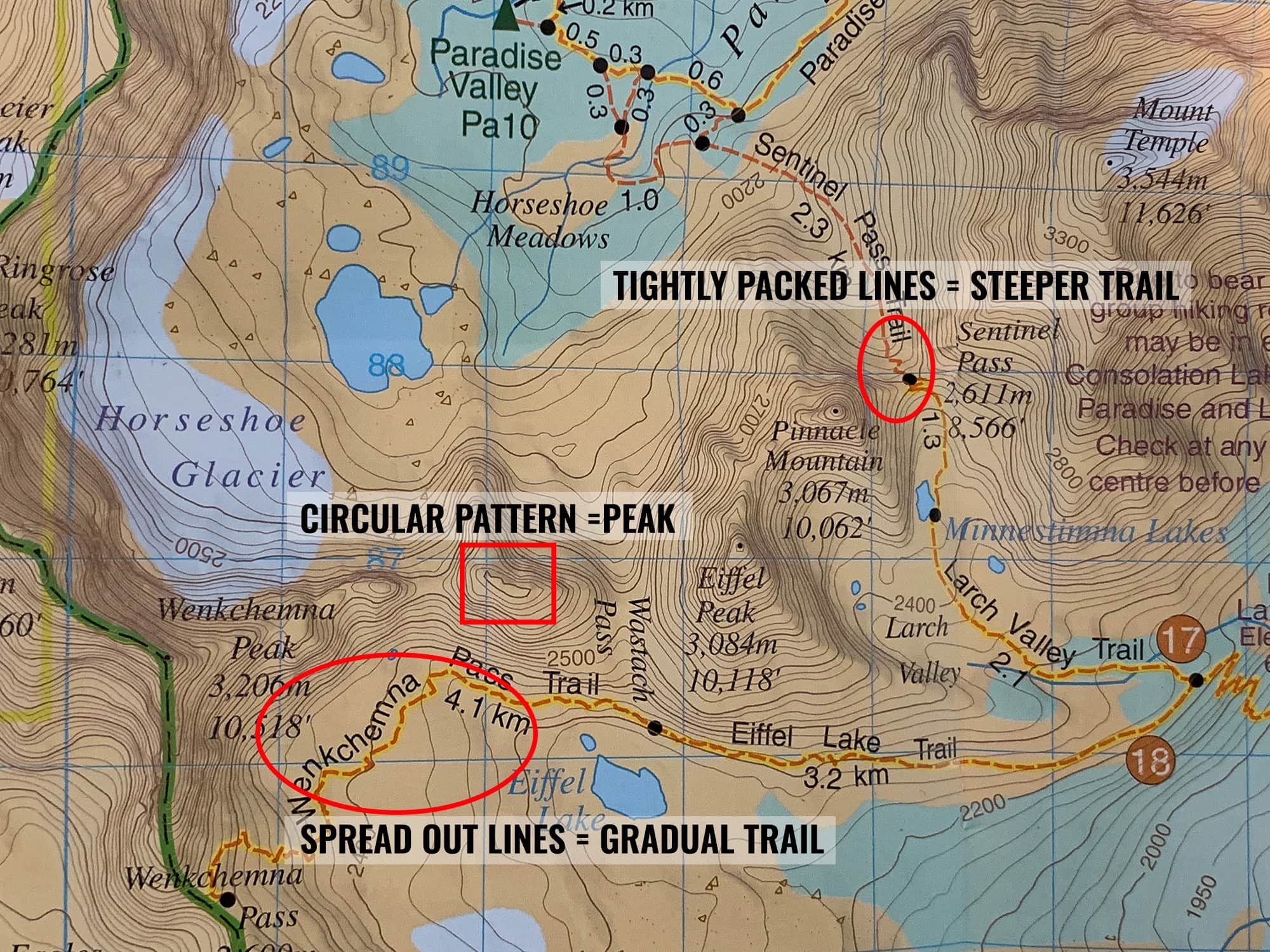 Trail map reading for hikers. Learn key features & tips for how to read a topographic map to help you navigate and understand contour lines on the trail.