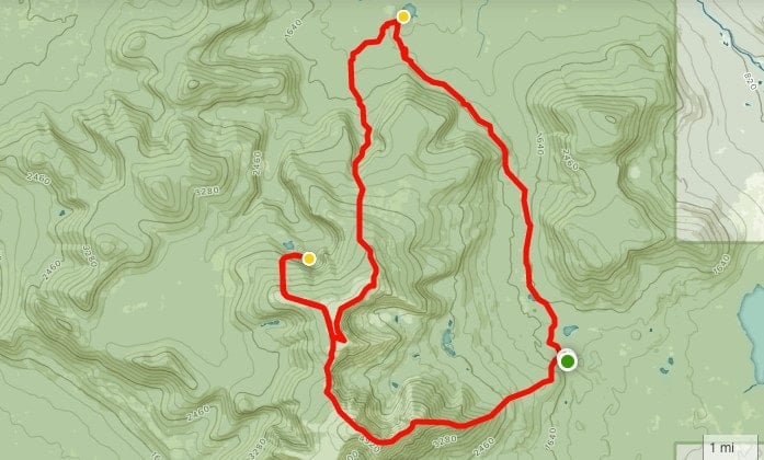 Map of backpacking the Mt Katahdin Knife Edge loop / Plan the best backpacking trip to Baxter State Park in Maine that includes hiking Mt Katahdin and Knife Edge with this guide.