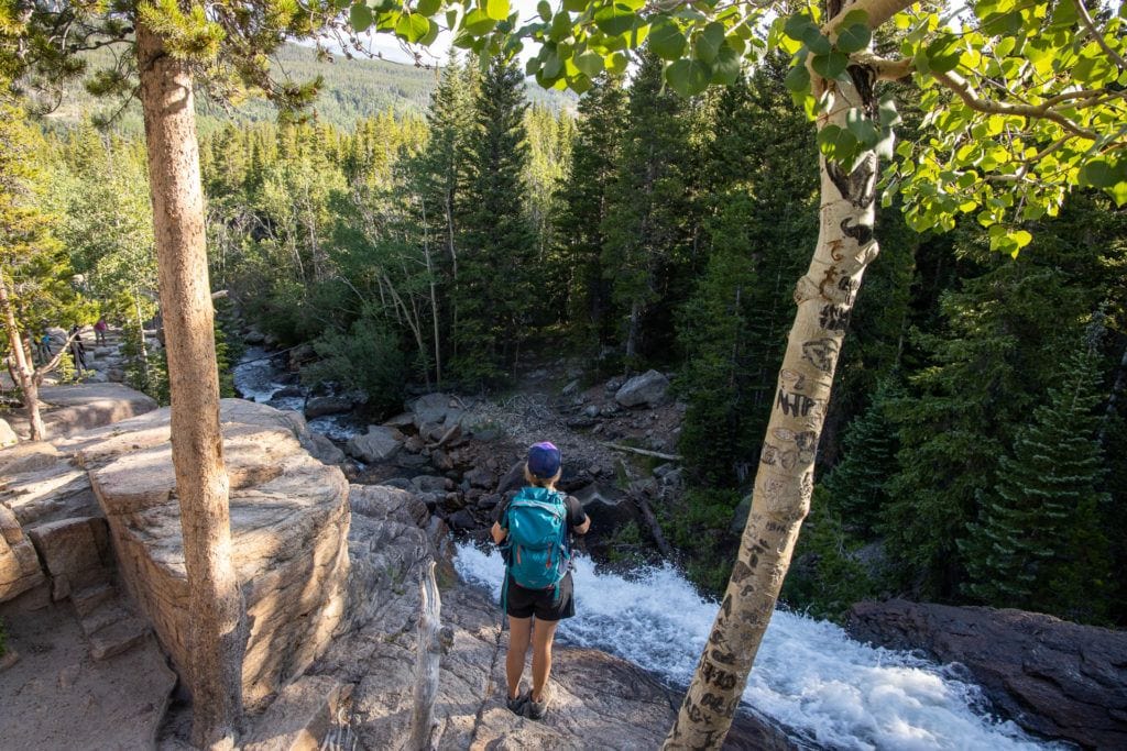 Black Lake Trail Alberta Falls // Get our guide to the best day hikes in Rocky Mountain National Park including distances, trail descriptions, what to be prepared for, and more.