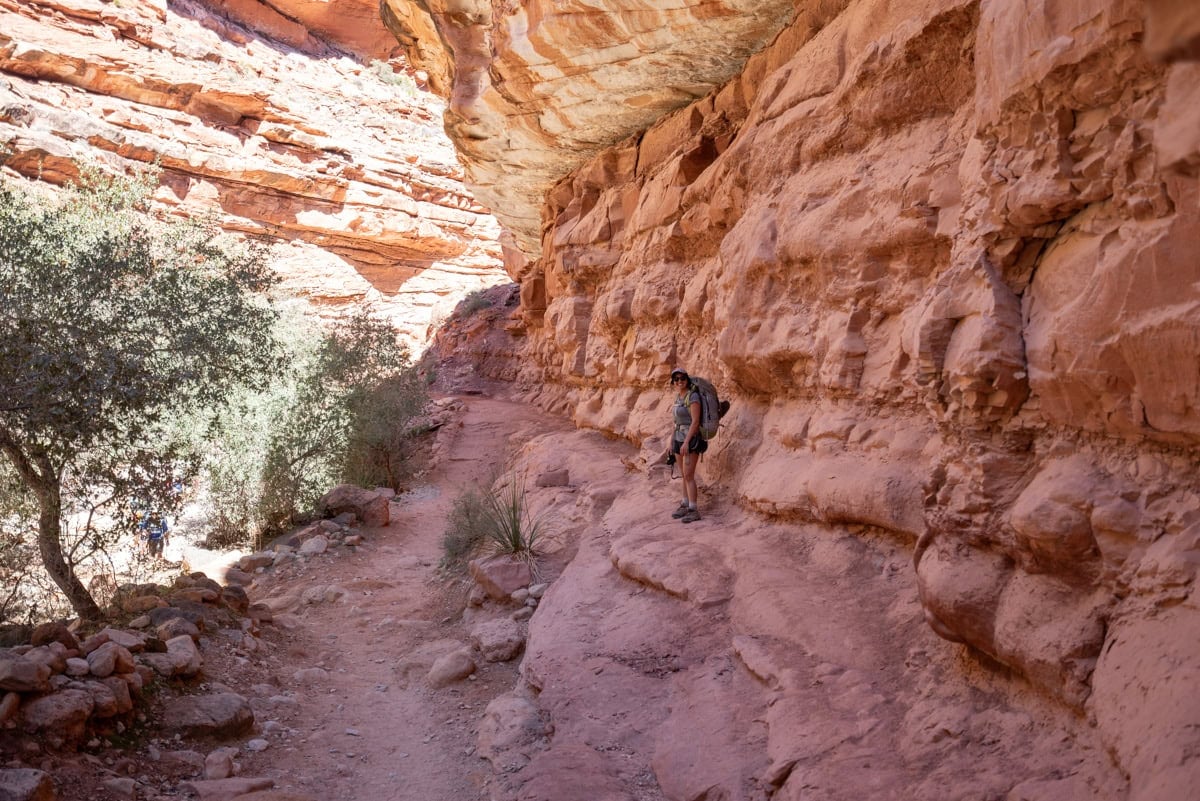 Hiker on a desert trail to Havasu Falls