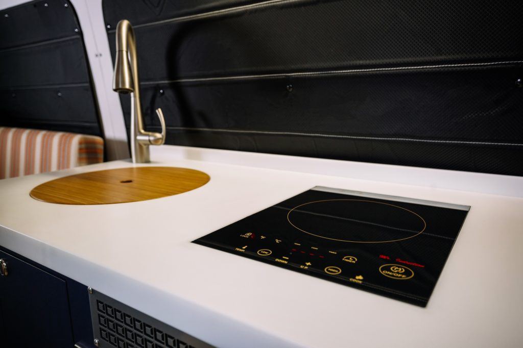 Campervan store induction cooktop