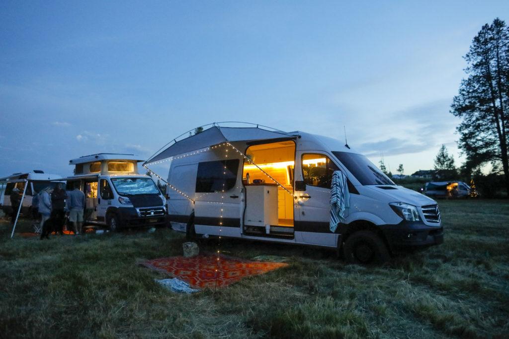 The Moonshade portable awning for your camper van is a budget-friendly solution to providing shade while you're camping.