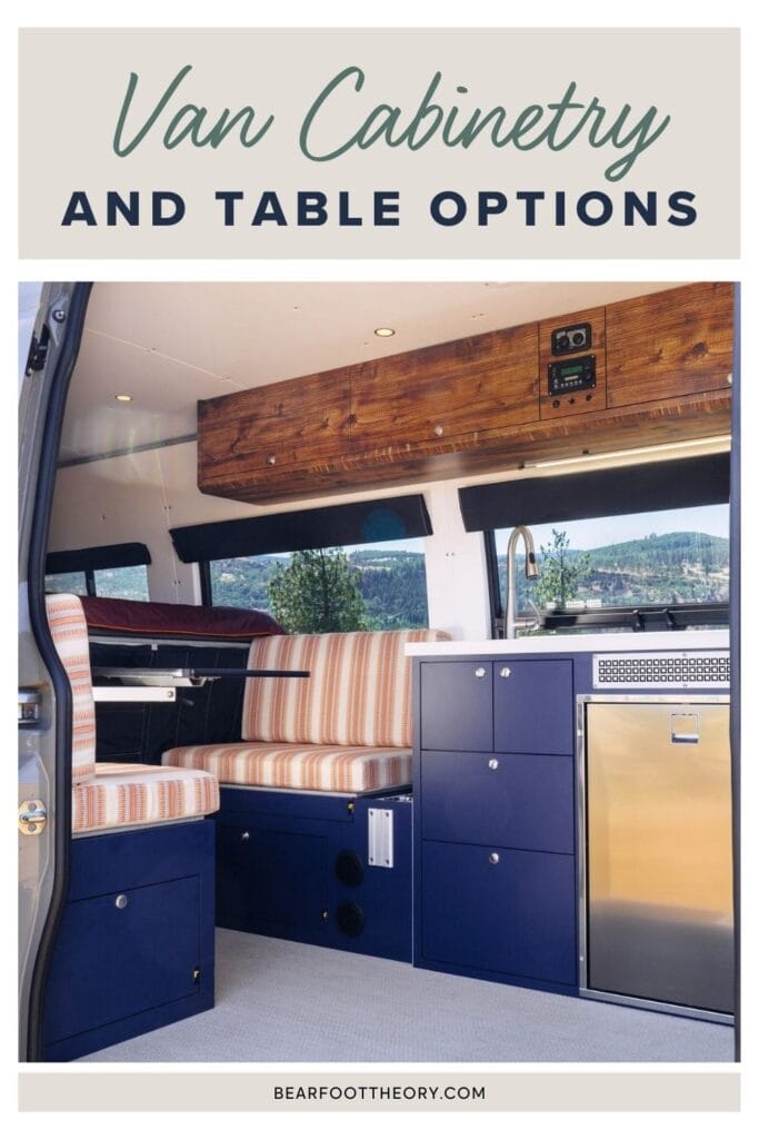 Discover the best options for van cabinets, tables, and indoor storage to ensure your van conversion has plenty of functional storage space.