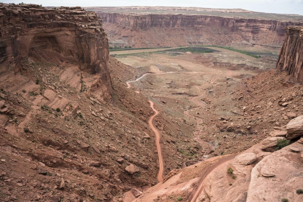 The dirt road coming up from Mineral Bottom boat ramp on the Green River