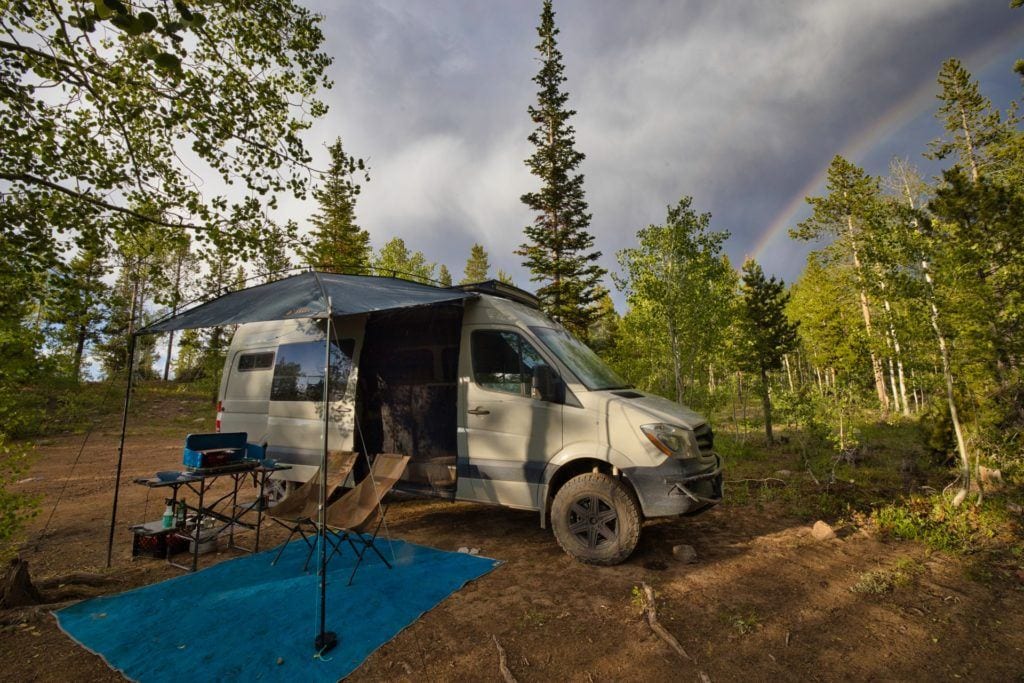 MoonShade is a portable, versatile, budget-friendly camper van awning that packs down small and also works on trucks and SUVs.