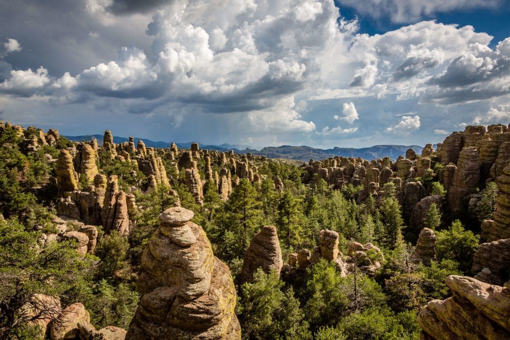 Unique rock formations at Chiricahua National Monument in Arizona